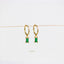 Baguette CZ Drop Hoop Earrings, White, Emerald, Turquoise, Sapphire, Black, Huggies, Unisex, Gold, Silver SH071, SH072, SH125, SH313, SH314