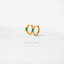 Emerald Baguette Hoop Earrings, Huggies, Unisex, Gold, Silver SHEMISLI SH193