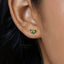 Tiny Emerald CZ Flower Studs Earrings, White Emerald Turquoise Sapphire Black, Unisex, Gold, Silver SS136, SS137, SS155, SS239, SS255, SS204