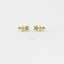 Three Stars CZ Studs Earrings, Unisex, Gold, Silver - SS070 LR