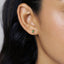 Tiny Emerald Baguette Stud Earrings, Unisex, Gold, Silver SHEMISLI SS023 Butterfly End, SS455 Screw Ball End (Type A)