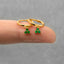 3 Petal Emerald CZ Flower Hoops, Unisex, Gold, Silver SHEMISLI SH355