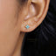 4 Leaf Clover Flower Studs, White Stone, Emerald, Turquoise, Sapphire, Black Stone, Gold, Silver SHEMISLI SS040, SS079, SS080, SS246, SS247
