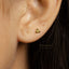 Super Tiny 3 beads Studs Earrings, Unisex, Gold, Silver - SS081