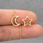 Mismatched Open Moon and Star Ear Threader, Unisex, Gold, Silver SHEMISLI - ST011 NOBKG