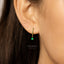 Emerald Teardrop CZ Drop Hoop Earrings, Huggies, Unisex, Gold, Silver SHEMISLI SH017