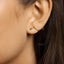 Stud Serpent Climber, Snake Earrings, Gold, Silver SS045 LR - Shemisli Jewels