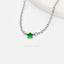 Tiny Emerald Stone Necklace, Unisex, Gold, Silver (14.5"+2.5") SHEMISLI - SN006