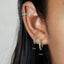 Simple Turquoise cz Hoop Earrings, Huggies, Unisex, Gold, Silver SHEMISLI SH126, SH127, SH128, SH129, SH130, SH131