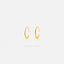 Thin C Shape Stud Earrings, Unisex, Gold, Silver - SS452 NOBKG