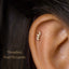 Tiny 3 leaf Threadless Flat Back Earrings, Nose Stud, 20,18,16ga, 5-10mm Surgical Steel SHEMISLI SS586