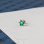 Tiny 6 Petal Emerald Stone Threadless Flat Back Earrings, Nose Stud, 20,18,16ga, 5-10mm, Surgical Steel, SHEMISLI SS558