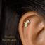 Tiny 5 Leaf Opal Stone Crown Threadless Flat Back Earrings, 20,18,16ga, 5-10mm, Surgical Steel SHEMISLI SS585