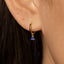 Sapphire CZ Drop Hoop Earrings, Huggies, Unisex, Gold, Silver SHEMISLI SH340