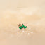 Tiny 5 Leaf Emerald Stone Crown Threadless Flat Back Earrings, 20,18,16ga, 5-10mm, Unisex, Surgical Steel SHEMISLI SS560