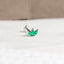 Tiny 3 Leaf Emerald Threadless Flat Back Nose Stud, 20,18,16ga, 5-10mm, Unisex, Surgical Steel, SHEMISLI SS550