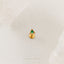 Tiny Triangle Emerald Stone Threadless Flat Back Tragus Stud, 20,18,16ga, 5-10mm, Surgical Steel, SHEMISLI SS555