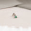 Tiny Triangle Emerald Stone Threadless Flat Back Nose Stud, 20,18,16ga, 5-10mm, Surgical Steel, SHEMISLI SS555