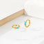 Turquoise Baguette CZ Hoops, Unisex, Gold, Silver SHEMISLI - SH212