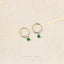 Emerald CZ Drop Hoop Earrings, Huggies, Unisex, Gold, Silver SHEMISLI SH338