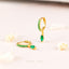 Marquise Emerald CZ Drop Hoop Earrings, Huggies, Unisex, Gold, Silver SHEMISLI SH595 - Shemisli Jewels