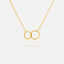 Interlocking Two Circle Necklace, Unisex, Gold, Silver (15.5"+2") SHEMISLI - SN012