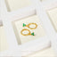 3 Petal Emerald CZ Flower Hoops, Gold, Silver SHEMISLI SH355