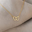 Interlocking Two Hearts Necklace, Unisex, Gold, Silver (16"+2") SHEMISLI - SN011