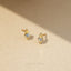 Tiny CZ stone Teardrop Studs, Unisex, Gold, Silver SHEMISLI - SS014