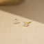 Tiny White Stone Flower Studs, Unisex, Gold, Silver SHEMISLI - SS039, SS040, SS321