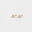 Tiny White Stone Clover Flower Stud, Unisex, Gold, Silver SHEMISLI SS039 Butterfly End, SS793 Screw Ball End (Type A)