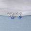 4 leaf Clover Sapphire CZ Drop Hoop Earrings, Flower Dangle Huggies, Gold, Silver SHEMISLI SH543