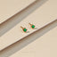 Tiny Emerald Square CZ Stud, Cube Earrings, Unisex, Gold, Silver SHEMISLI SS022