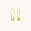 Safety Pin CZ Hoop Earrings, Gold, Silver SHEMISLI SH019