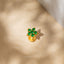 Tiny 5 Petal Flower with Emerald Stones, Threadless Flat Back Nose Stud, 20,18,16ga, 5-10mm Surgical Steel SHEMISLI SS572