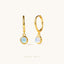 Dainty Moon Stone CZ Hoop Earrings, Gold, Silver SHEMISLI SH671