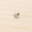 Tiny 5 Petal Flower with White Stones, Threadless Flat Back Lip Labret Stud, 18,16ga, 6-10mm Unisex, Surgical Steel SHEMISLI SS571