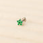 Tiny 5 Petal Flower with Emerald Stones, Threadless Flat Back Nose Stud, 20,18,16ga, 5-10mm Surgical Steel SHEMISLI SS572