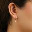 Dainty Teardrop White Gem Dangle Hoop Earrings, Gold, Silver SHEMISLI SH675