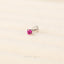 Tiny Ruby Threadless Flat Back Lip Labret Stud, 18,16ga, 6-10mm, July Birthstone, Unisex, Surgical Steel SHEMISLI SS615