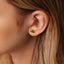 Tiny 5 Leaf Emerald Stone Crown Threadless Flat Back Earrings, 20,18,16ga, 5-10mm, Surgical Steel SHEMISLI SS560