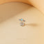 Tiny 3 Stones, Opal and White Stones, Threadless Flat Back Tragus Stud, 20,18,16ga, 5-10mm Unisex, Surgical Steel SHEMISLI SS895