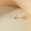 Tiny White Stone Baguette Threadless Flat Back Lip Labret Stud, 18,16ga, 6-10mm Unisex, Surgical Steel SHEMISLI SS900