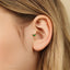 Tiny 2 Leaf Emerald Stone Threadless Flat Back Tragus Stud, 20,18,16ga, 5-10mm, Surgical Steel, SHEMISLI SS548