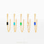 Dainty Baguette Chain Studs, White, Emerald, Turquoise, Sapphire, Black, Unisex, Gold, Silver SHEMISLI SS332, SS302, SS303, SS304, SS305