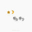 Super Tiny Cute Star and Moon Threadless Flat Back Earrings, 20,18,16ga, 5-10mm Surgical Steel SHEMISLI SS903, SS904