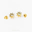 Tiny CZ Sun Studs Earrings, Starburst Studs, Unisex, Gold, Silver SHEMISLI SS031 Butterfly End, SS795 Screw Ball End (Type A)