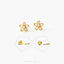 Tiny Open Flower Studs, Forget Me Not Earrings, Unisex, Gold, Silver SHEMISLI SS154 Butterfly End, SS791 Screw Ball End (Type A)