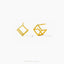 3D Cube Studs Earrings, Gold, Silver SHEMISLI - SS967