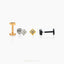 Tiny Square Threadless Flat Back Tragus Stud, 20,18,16ga, 5-10mm Unisex, Surgical Steel SHEMISLI SS899